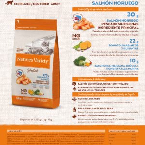 7 Kg Nature’s Variety Cat Selected Sterilized Salmón Noruego